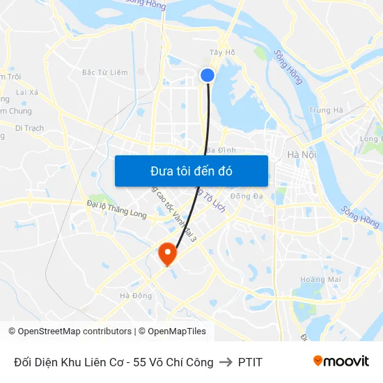 Đối Diện Khu Liên Cơ - 55 Võ Chí Công to PTIT map