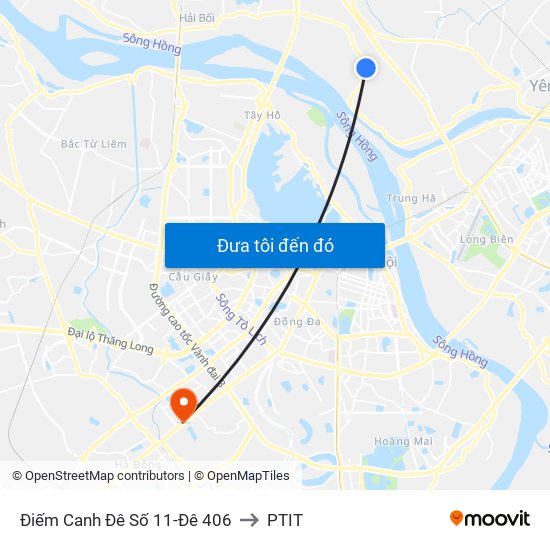 Điếm Canh Đê Số 11-Đê 406 to PTIT map