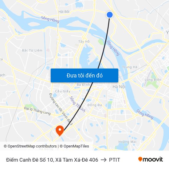 Điếm Canh Đê Số 10, Xã Tàm Xá-Đê 406 to PTIT map