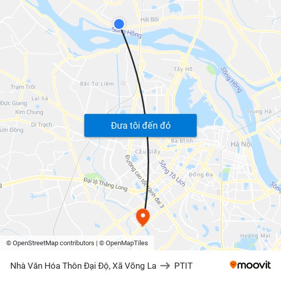 Nhà Văn Hóa Thôn Đại Độ, Xã Võng La to PTIT map