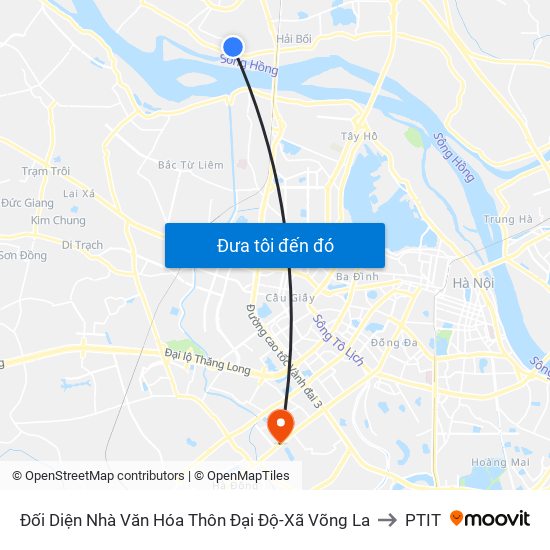 Đối Diện Nhà Văn Hóa Thôn Đại Độ-Xã Võng La to PTIT map