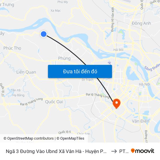 Ngã 3 Đường Vào Ubnd Xã Vân Hà - Huyện Phúc Thọ to PTIT map