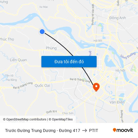 Trước Đường Trung Dương - Đường 417 to PTIT map