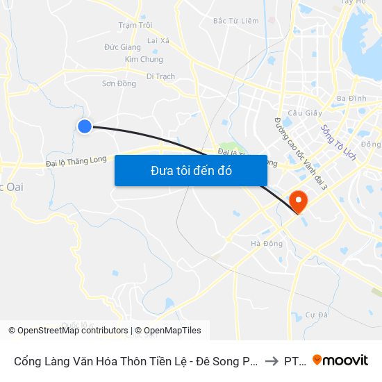 Cổng Làng Văn Hóa Thôn Tiền Lệ - Đê Song Phương to PTIT map