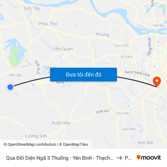 Qua Đối Diện Ngã 3 Thuống - Yên Bình - Thạch Thất 30m to PTIT map