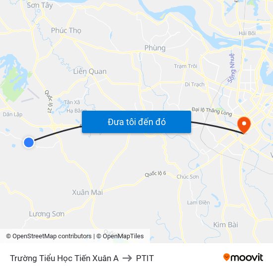 Trường Tiểu Học Tiến Xuân A to PTIT map