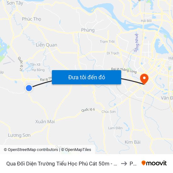 Qua Đối Diện Trường Tiểu Học Phú Cát 50m - Xã Phú Cát to PTIT map