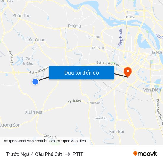 Trước Ngã 4 Cầu Phú Cát to PTIT map