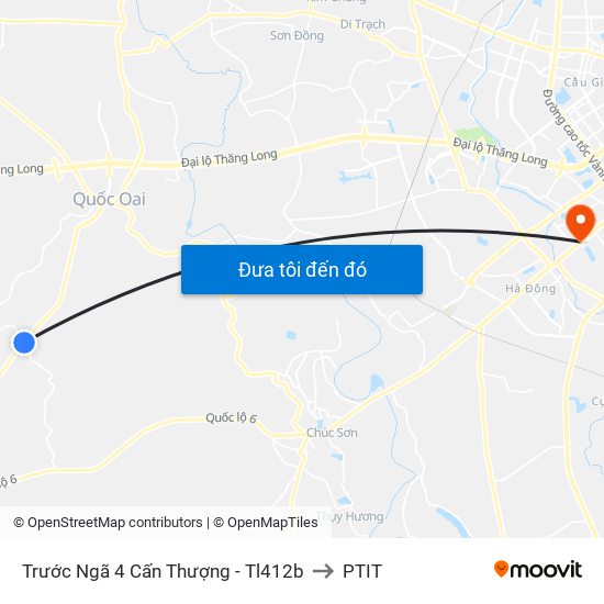 Trước Ngã 4 Cấn Thượng - Tl412b to PTIT map