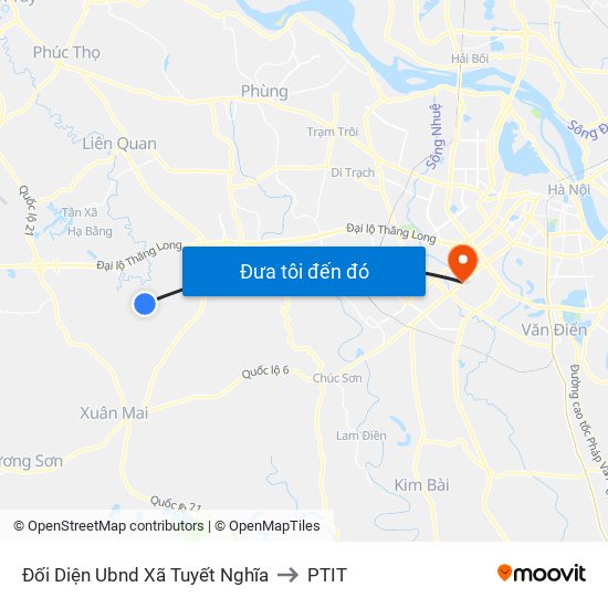 Đối Diện Ubnd Xã Tuyết Nghĩa to PTIT map