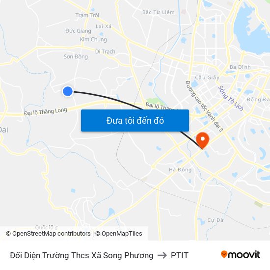 Đối Diện Trường Thcs Xã Song Phương to PTIT map