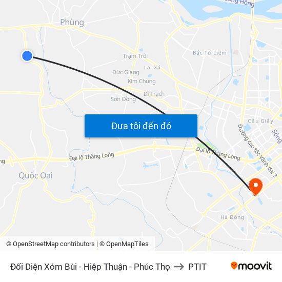 Đối Diện Xóm Bùi - Hiệp Thuận - Phúc Thọ to PTIT map