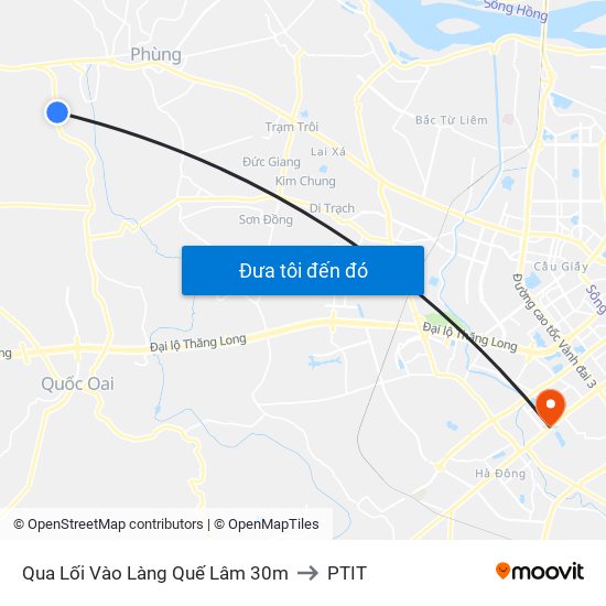 Qua Lối Vào Làng Quế Lâm 30m to PTIT map