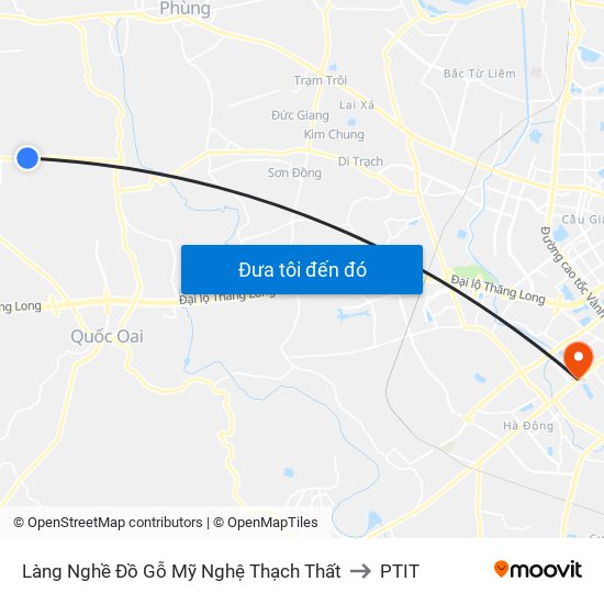 Làng Nghề Đồ Gỗ Mỹ Nghệ Thạch Thất to PTIT map