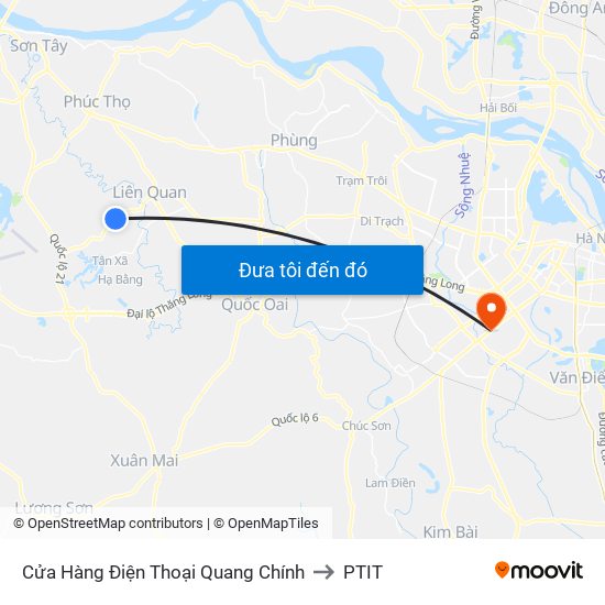 Cửa Hàng Điện Thoại Quang Chính to PTIT map