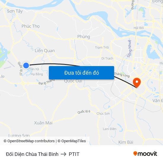 Đối Diện Chùa Thái Bình to PTIT map