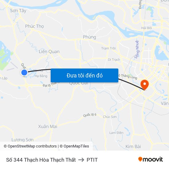 Số 344 Thạch Hòa Thạch Thất to PTIT map