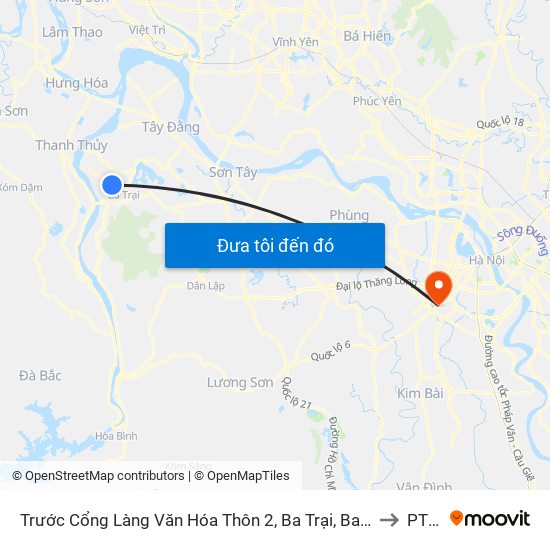 Trước Cổng Làng Văn Hóa Thôn 2, Ba Trại, Ba Vì to PTIT map