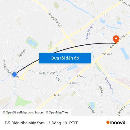 Đối Diện Nhà Máy Sym Hà Đông to PTIT map