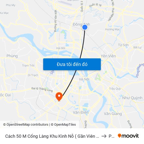 Cách 50 M Cổng Làng Khu Kình Nỗ ( Gần Viên Bắc Thăng Long ) to PTIT map