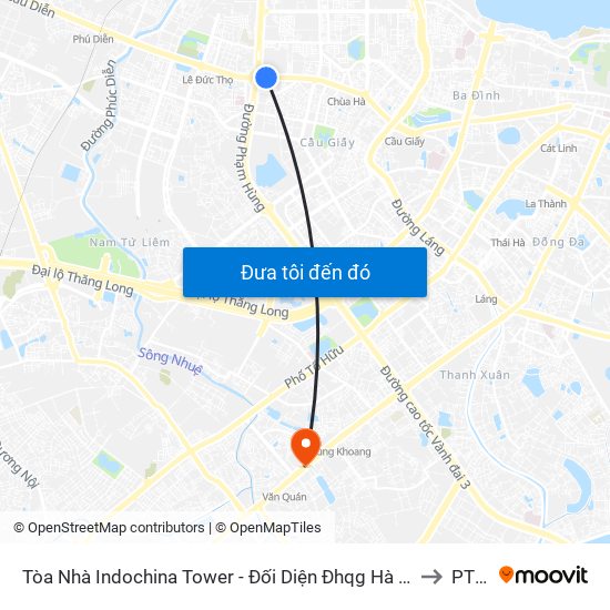 Tòa Nhà Indochina Tower - Đối Diện Đhqg Hà Nội to PTIT map