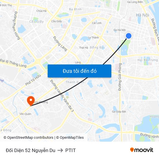 Đối Diện 52 Nguyễn Du to PTIT map