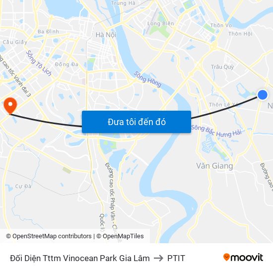Đối Diện Tttm Vinocean Park Gia Lâm to PTIT map
