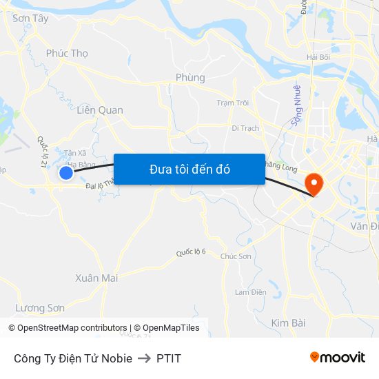 Công Ty Điện Tử Nobie to PTIT map