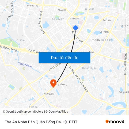 Tòa Án Nhân Dân Quận Đống Đa to PTIT map