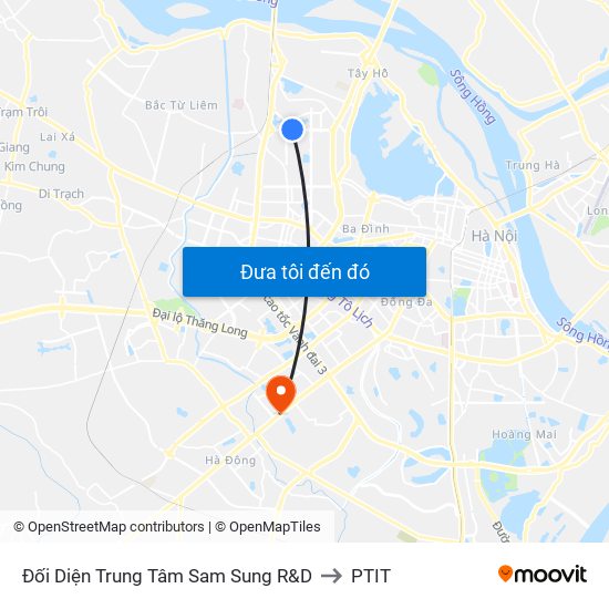 Đối Diện Trung Tâm Sam Sung R&D to PTIT map