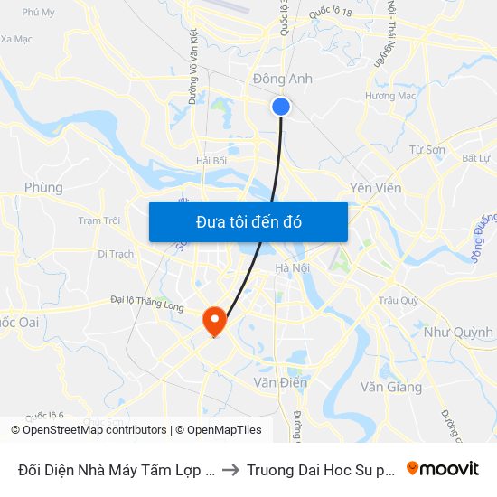 Đối Diện Nhà Máy Tấm Lợp Đông Anh- Km 12+700 Quốc Lộ 3 to Truong Dai Hoc Su pham nghe thuat trung uong map