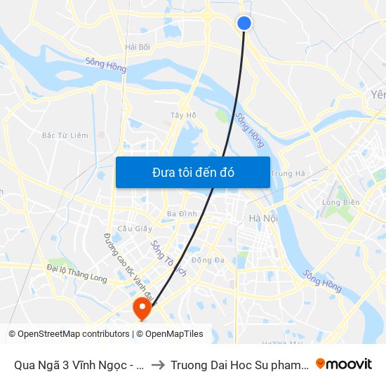 Qua Ngã 3 Vĩnh Ngọc - Km 9+335 Quốc Lộ 3 to Truong Dai Hoc Su pham nghe thuat trung uong map