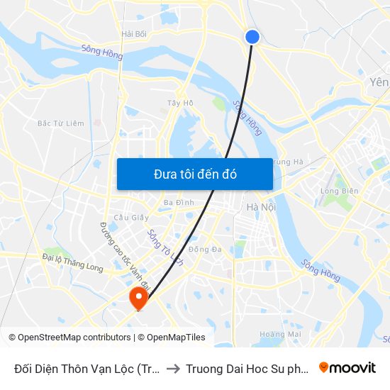 Đối Diện Thôn Vạn Lộc (Trước Ngã 3 Đường Tránh Ql5) to Truong Dai Hoc Su pham nghe thuat trung uong map