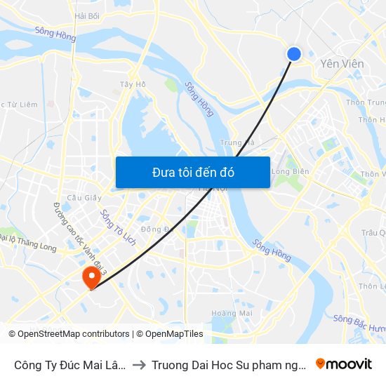Công Ty Đúc Mai Lâm - Quốc Lộ 3 to Truong Dai Hoc Su pham nghe thuat trung uong map