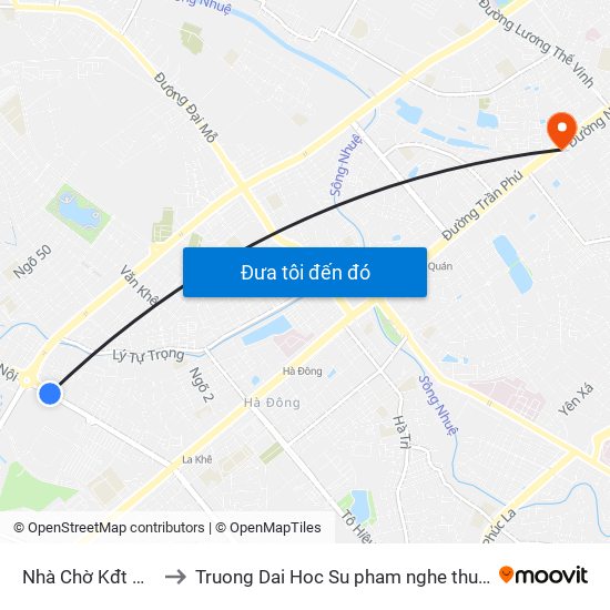 Nhà Chờ Kđt Parkcity to Truong Dai Hoc Su pham nghe thuat trung uong map