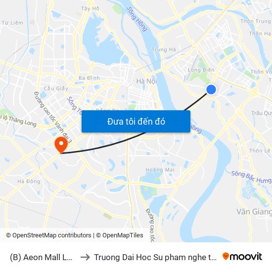 (B) Aeon Mall Long Biên - to Truong Dai Hoc Su pham nghe thuat trung uong map