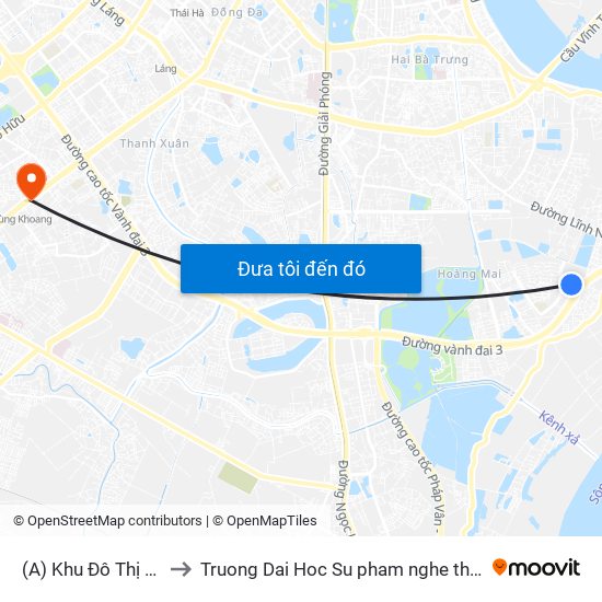 (A) Khu Đô Thị Gamuda to Truong Dai Hoc Su pham nghe thuat trung uong map