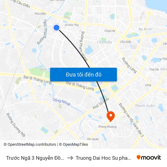 Trước Ngã 3 Nguyễn Đồng Chi, Hàm Nghi 100m to Truong Dai Hoc Su pham nghe thuat trung uong map