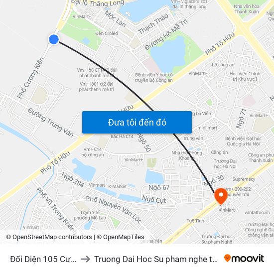 Đối Diện 105 Cương Kiên to Truong Dai Hoc Su pham nghe thuat trung uong map