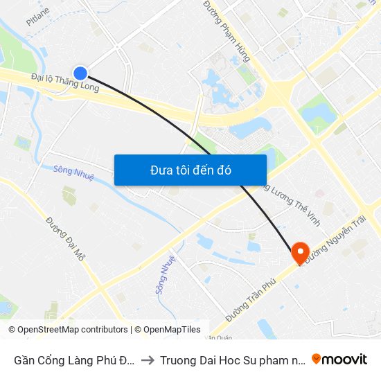 Gần Cổng Làng Phú Đô - Châu Văn Liêm to Truong Dai Hoc Su pham nghe thuat trung uong map