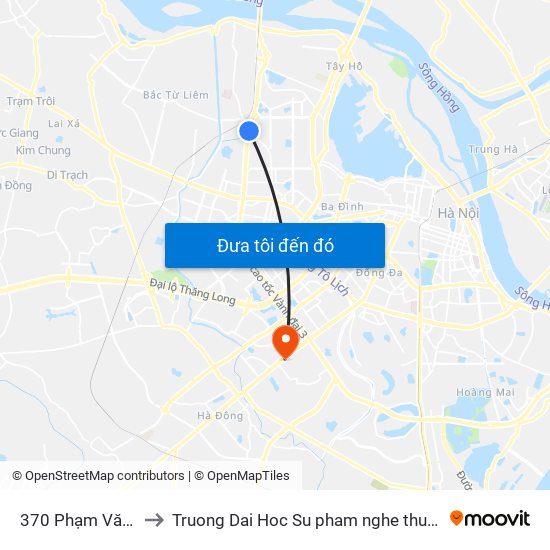 370 Phạm Văn Đồng to Truong Dai Hoc Su pham nghe thuat trung uong map