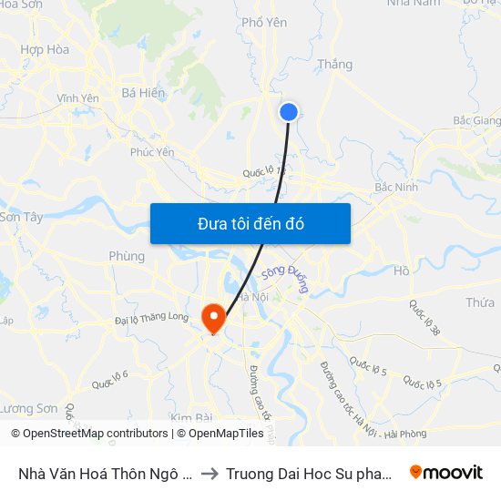 Nhà Văn Hoá Thôn Ngô Đạo - Chiều Xuân Giang to Truong Dai Hoc Su pham nghe thuat trung uong map