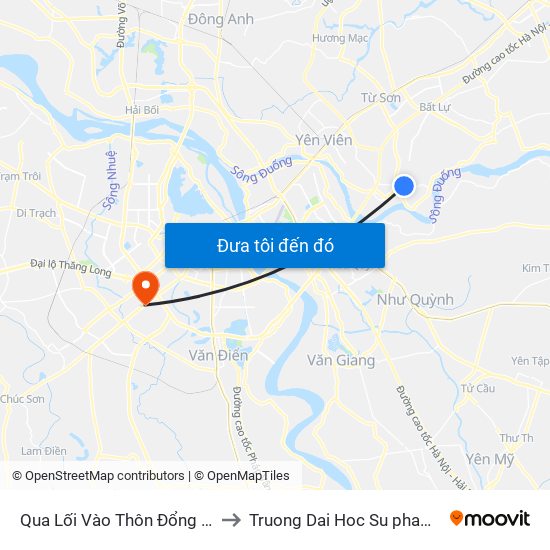Qua Lối Vào Thôn Đổng Viên, Xã Phù Đổng 20m to Truong Dai Hoc Su pham nghe thuat trung uong map
