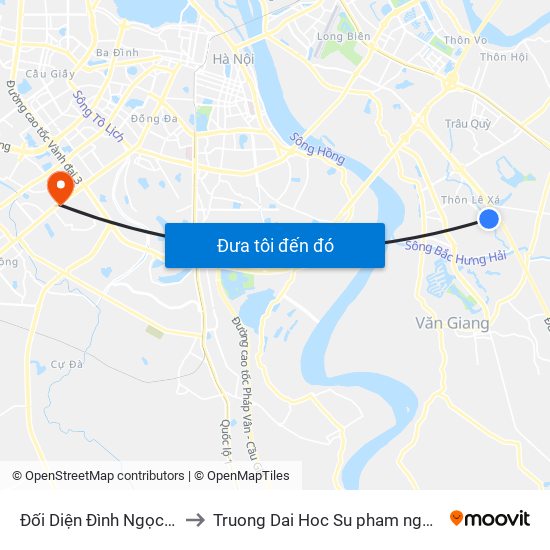 Đối Diện Đình Ngọc Động-Đa Tốn to Truong Dai Hoc Su pham nghe thuat trung uong map
