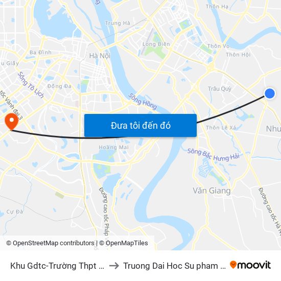 Khu Gdtc-Trường Thpt Dương Xá-Dương Xá to Truong Dai Hoc Su pham nghe thuat trung uong map