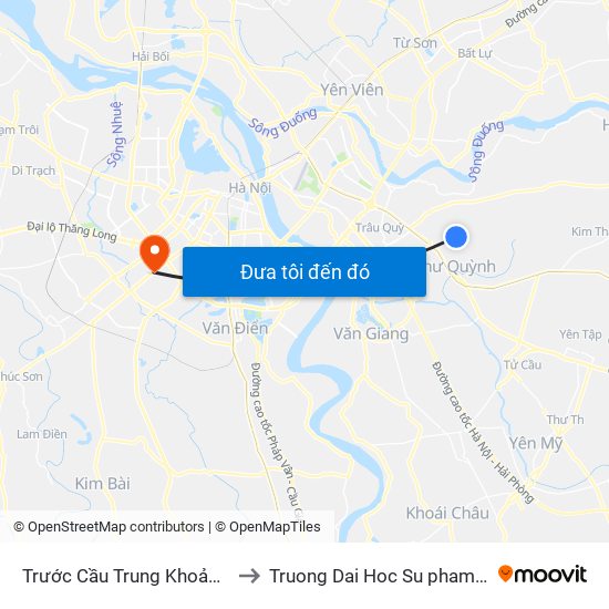 Trước Cầu Trung Khoảng 30m-Dương Quang to Truong Dai Hoc Su pham nghe thuat trung uong map