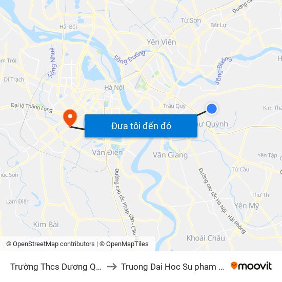 Trường Thcs Dương Quang-Dương Quang to Truong Dai Hoc Su pham nghe thuat trung uong map