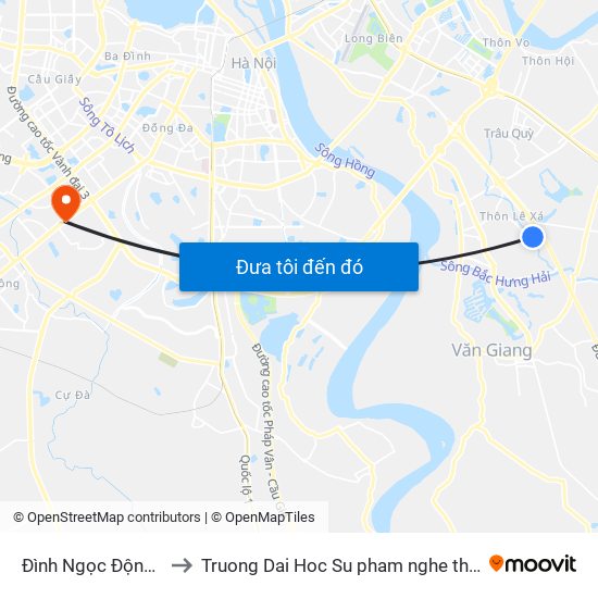 Đình Ngọc Động-Đa Tốn to Truong Dai Hoc Su pham nghe thuat trung uong map