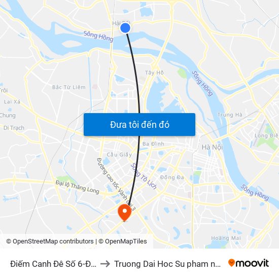 Điếm Canh Đê Số 6-Đê Tả Sông Hồng to Truong Dai Hoc Su pham nghe thuat trung uong map