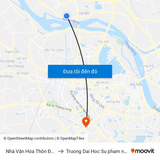 Nhà Văn Hóa Thôn Đại Độ, Xã Võng La to Truong Dai Hoc Su pham nghe thuat trung uong map